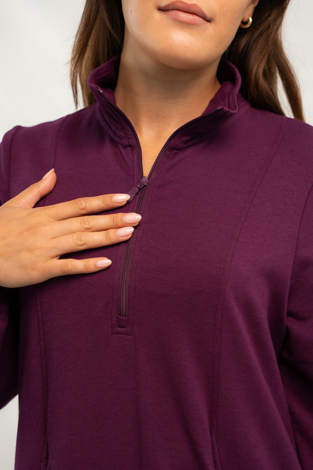 Valentina Balloon Sleeve Bamboo Sweater Dress - Italian Plum