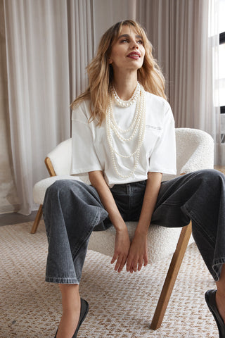 Wide Leg Jeans in Dark Grey Denim