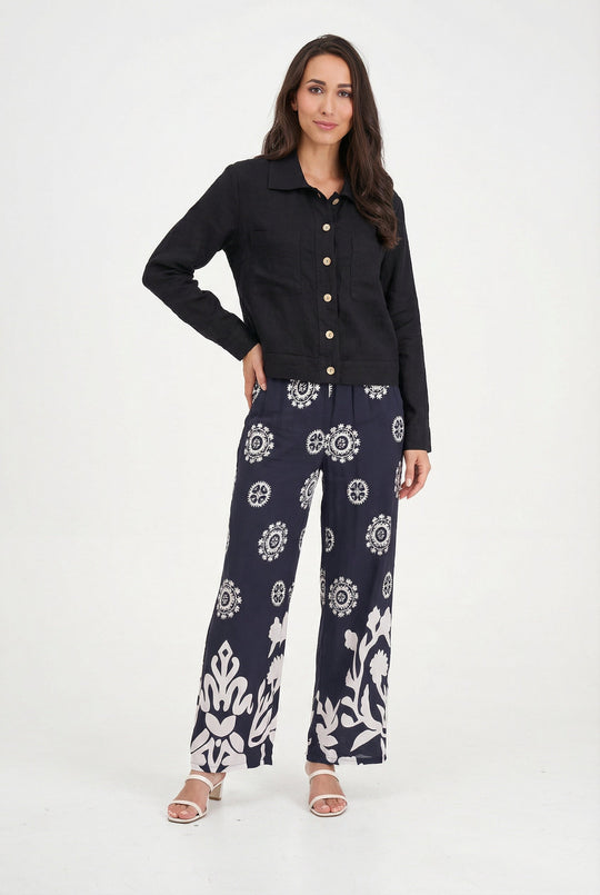 Women's Woven Linen Jacket