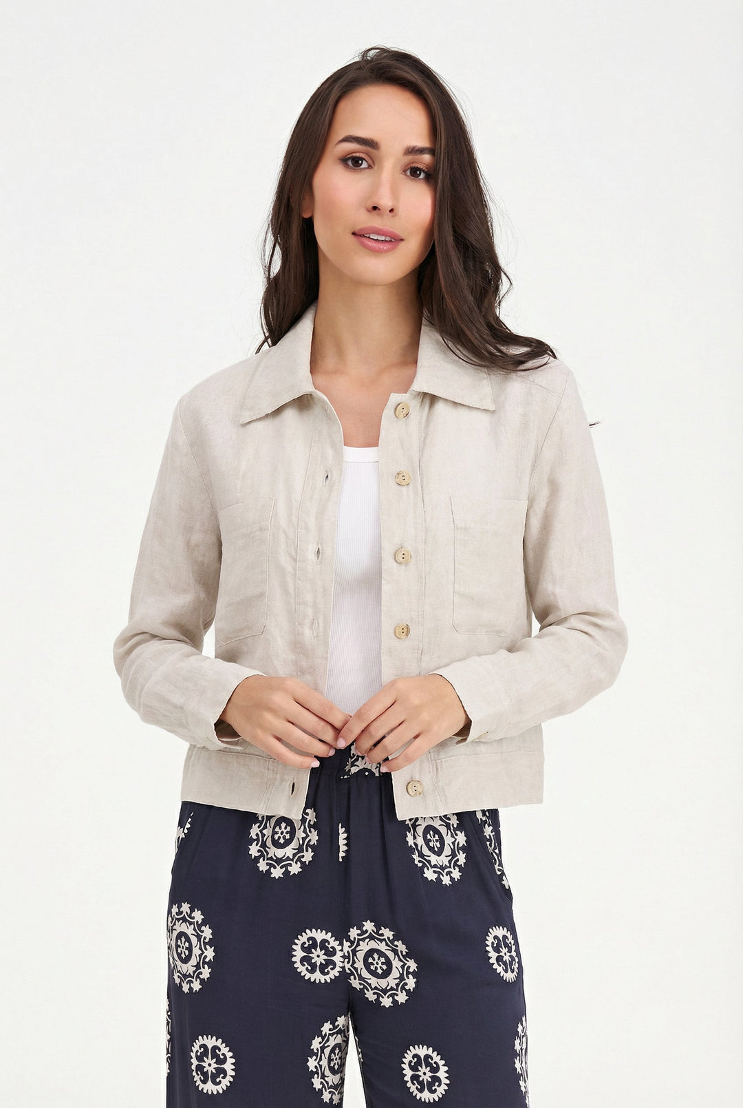 Women's Woven Linen Jacket