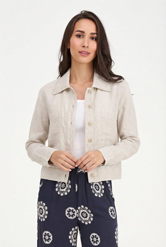 Women's Woven Linen Jacket