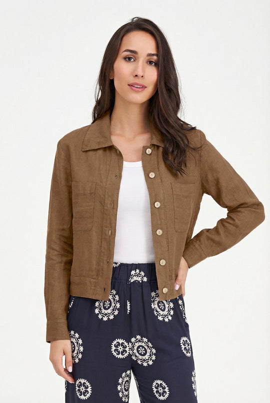 Women's Woven Linen Jacket
