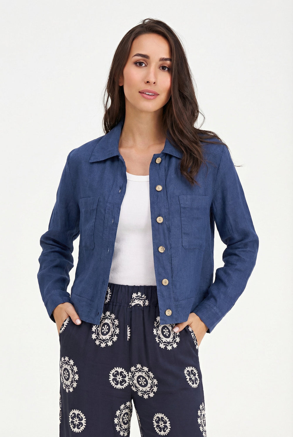 Women's Woven Linen Jacket