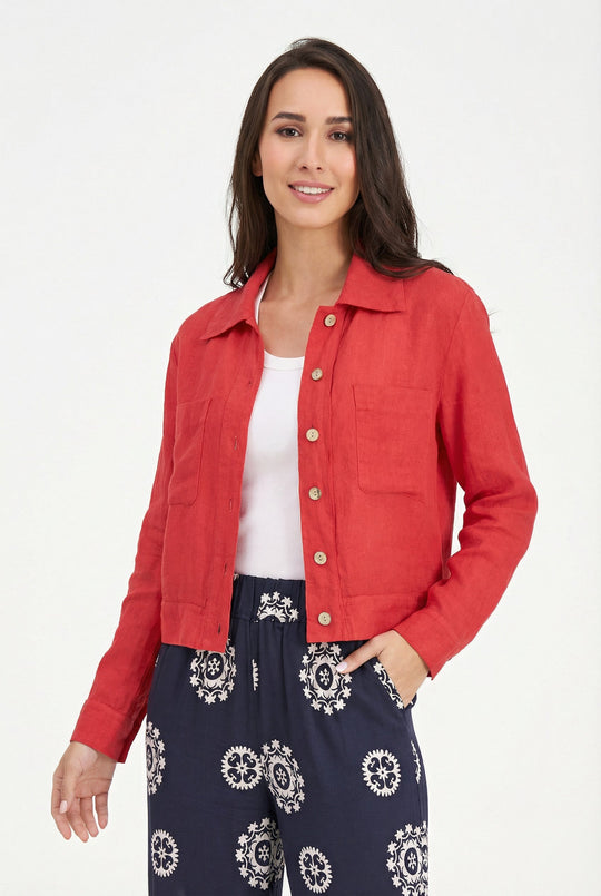 Women's Woven Linen Jacket