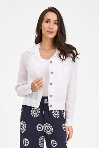 Women's Woven Linen Jacket