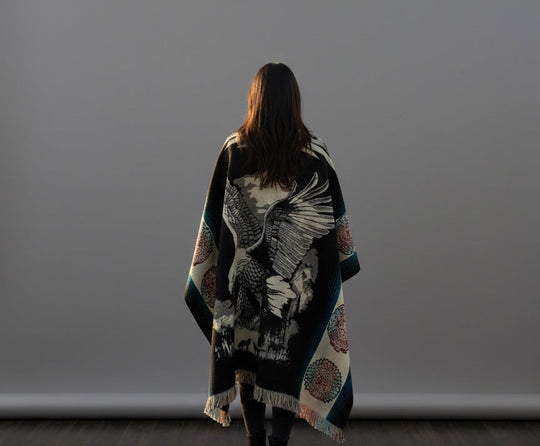 Hunting Eagle HandMade Wool Poncho