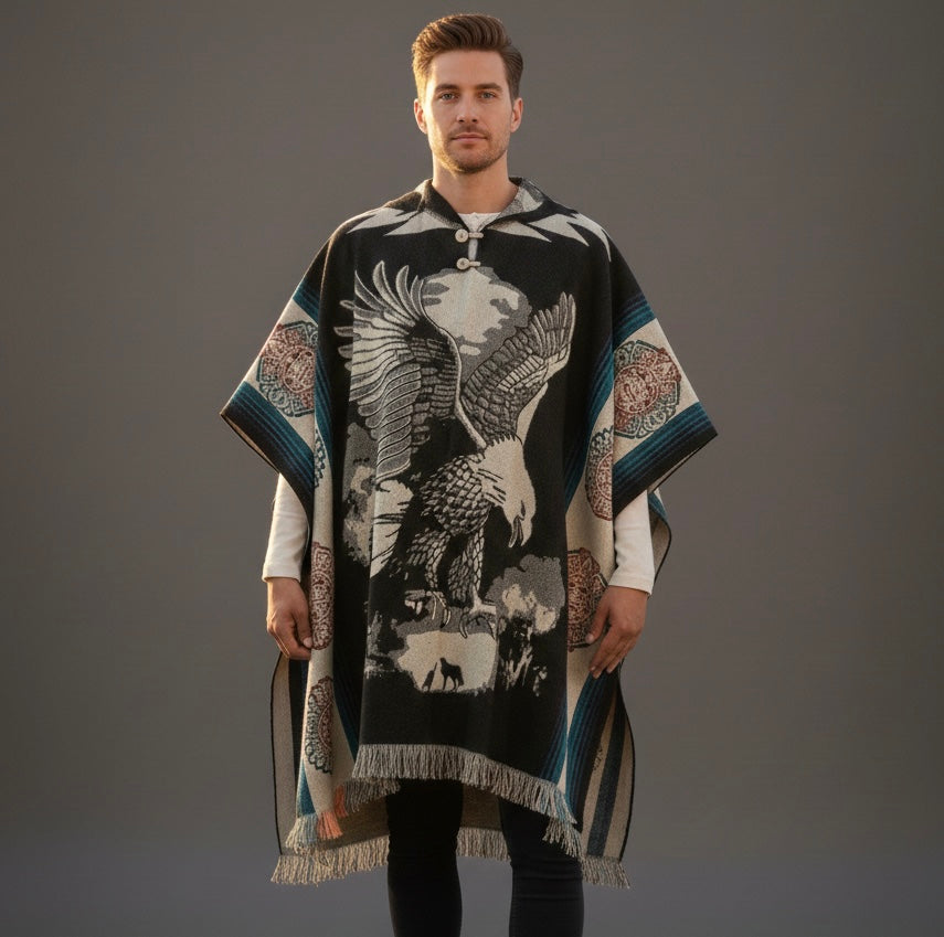Hunting Eagle HandMade Wool Poncho