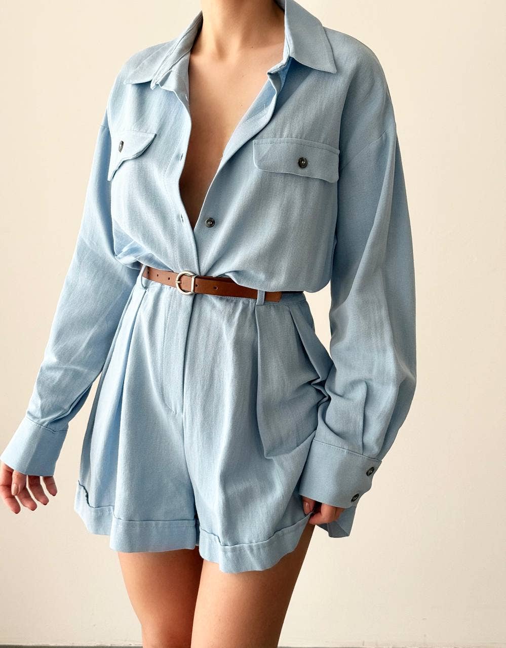 Belted Safari Spring Overalls - Relaxed Fit