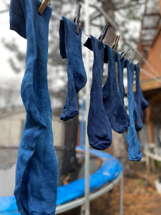 Natural Indigo Dyed 100% Cotton Unisex Socks