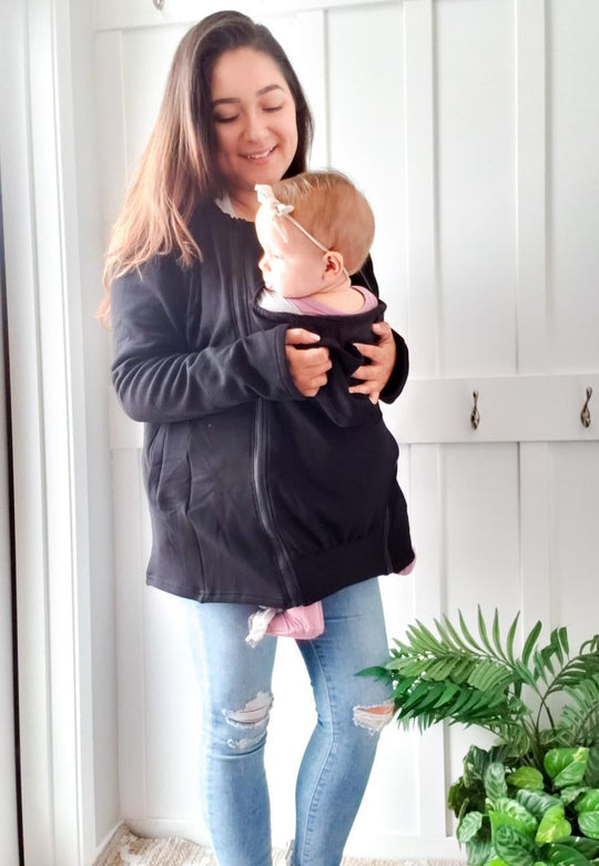 2-in-1 Fleece Baby Carrying Hoodie