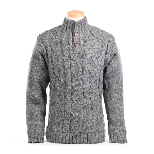 Connery - Cable Knit Wool Pullover Sweater
