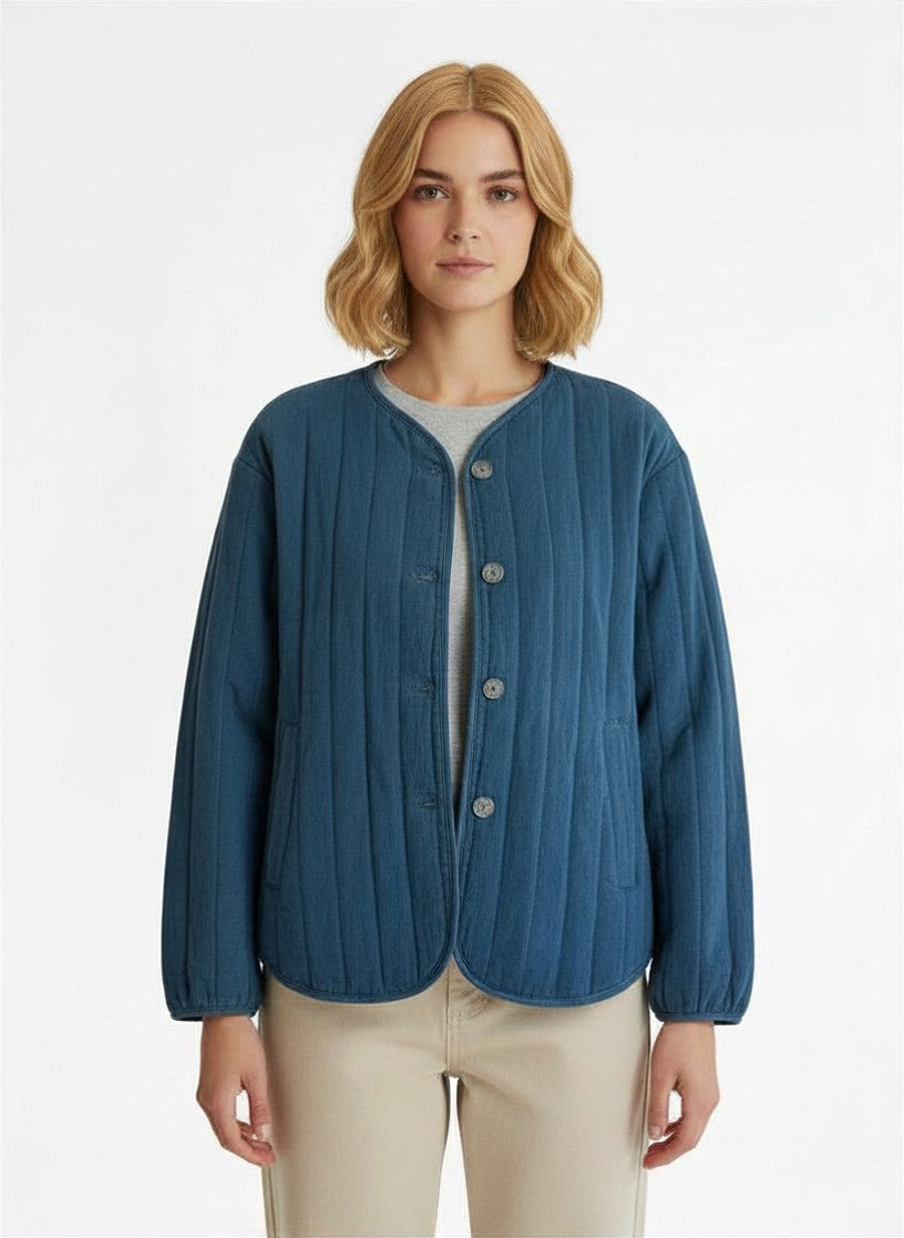 Short Quilted Indigo Jacket