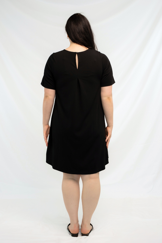 Heidi Short Sleeve Bamboo Dress - Black
