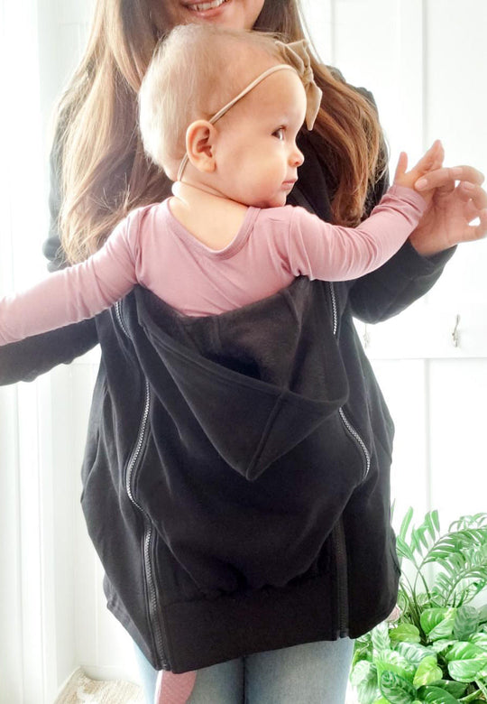 2-in-1 Fleece Baby Carrying Hoodie