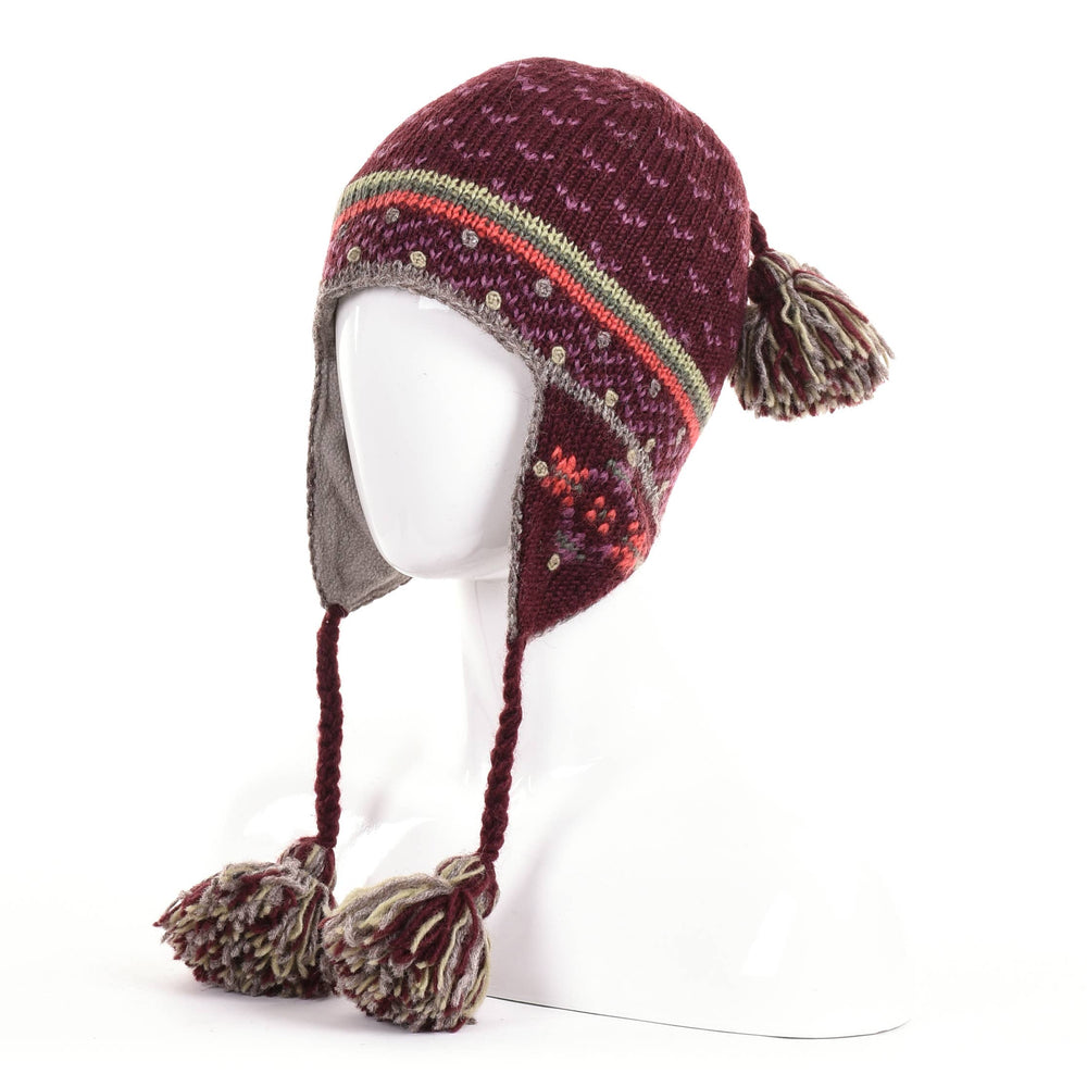 Helsinki Wool Knit Earflap Hat with Tassels