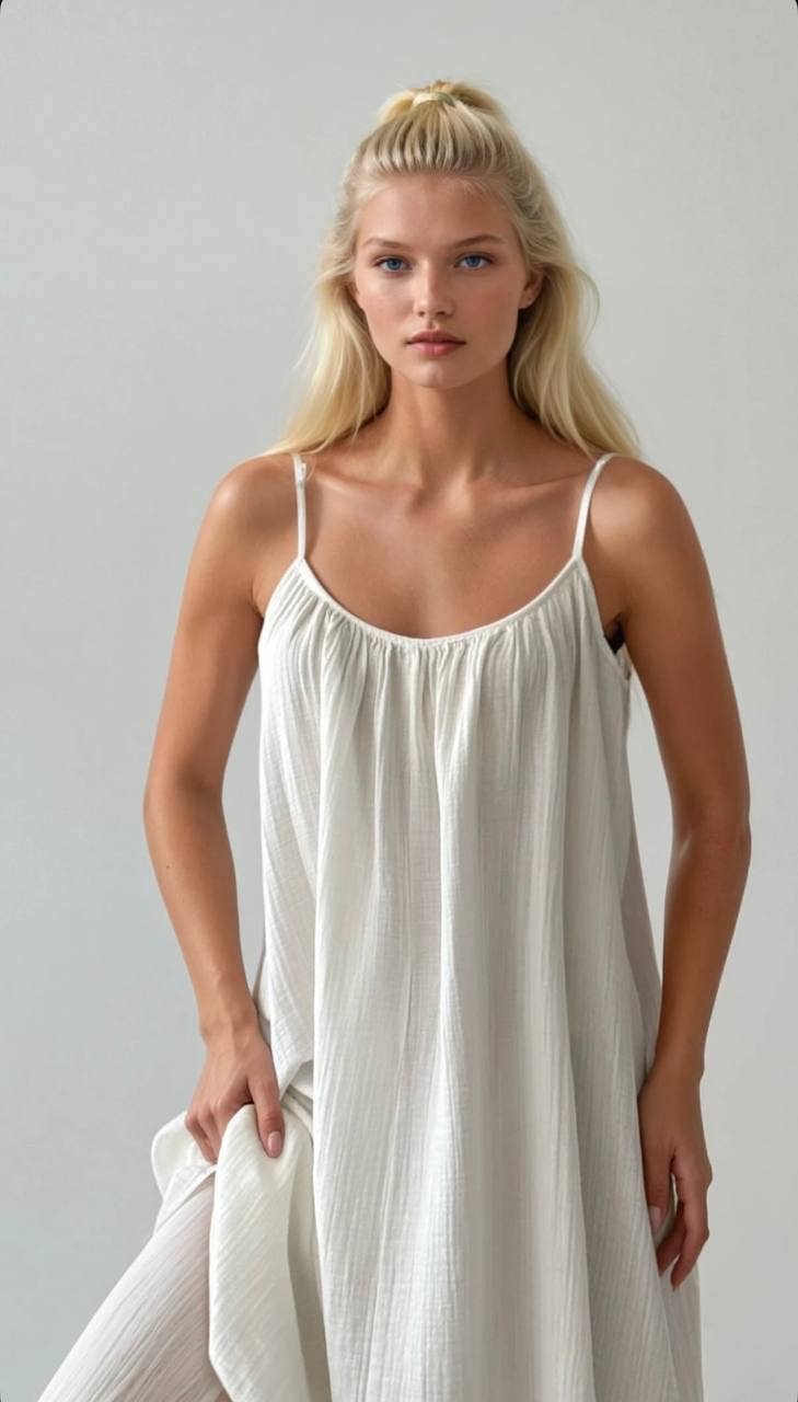 Maxi Muslin Slip Camisole Summer Dress