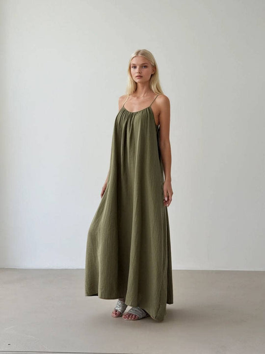 Maxi Muslin Slip Camisole Summer Dress