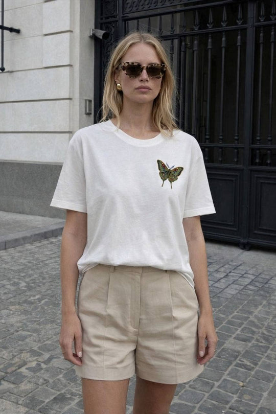 Boxy Butterfly Cotton Summer T-shirt