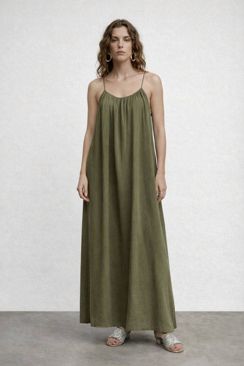 Maxi Muslin Slip Camisole Summer Dress