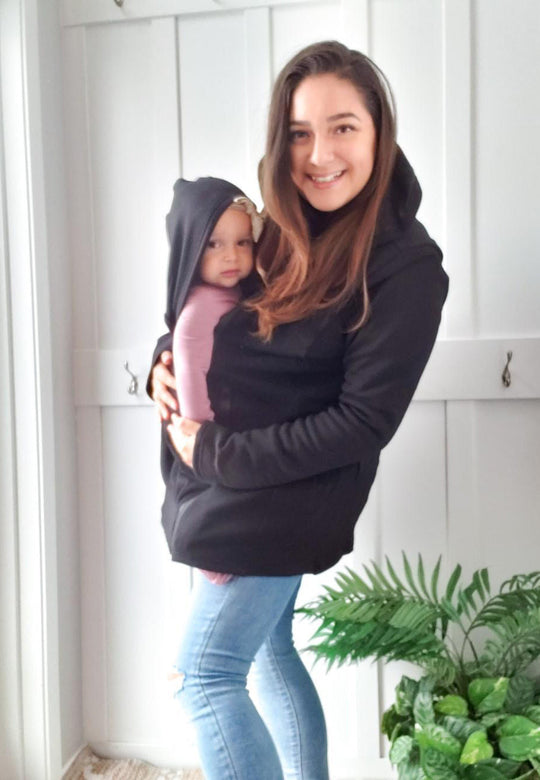 2-in-1 Fleece Baby Carrying Hoodie