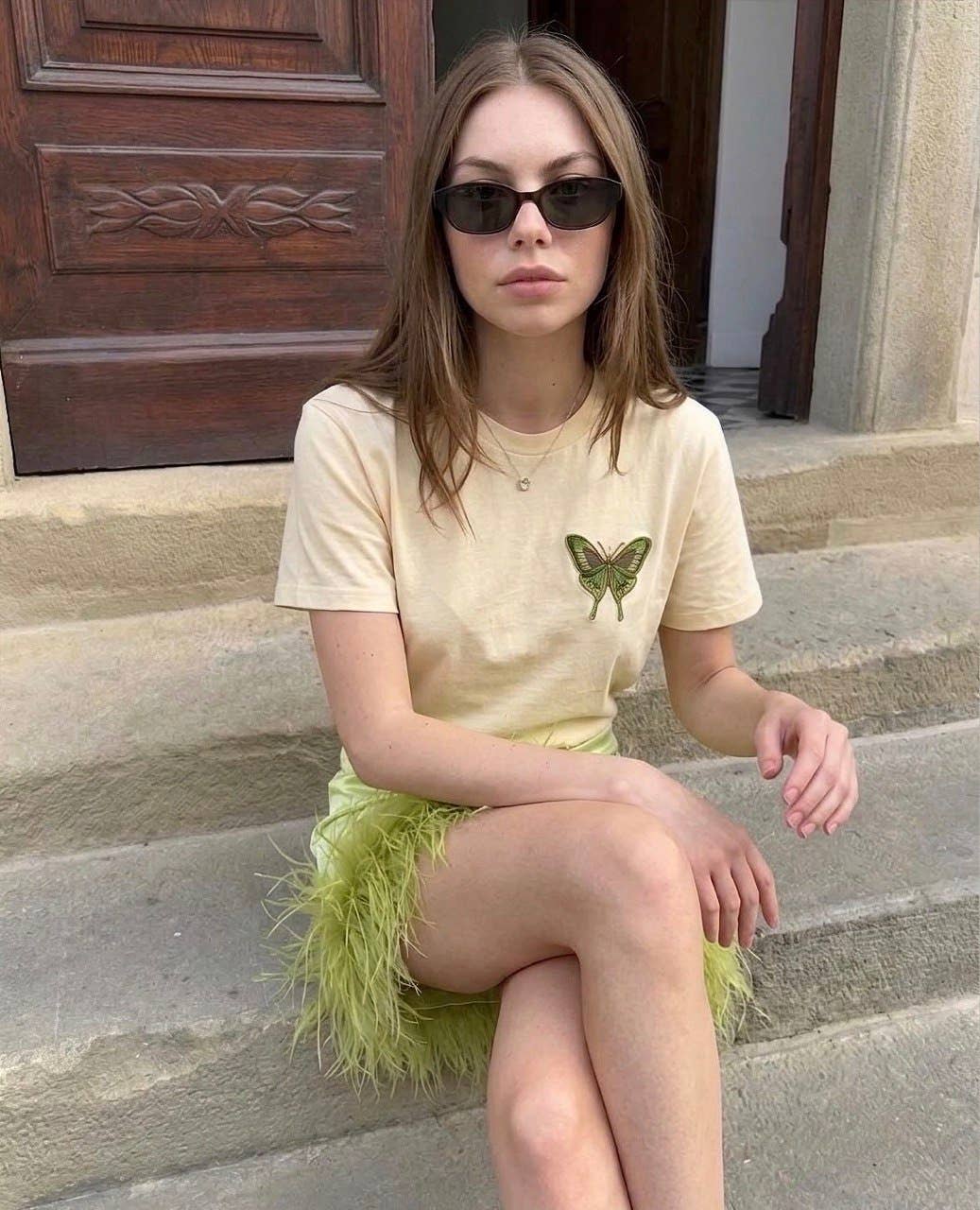 Boxy Butterfly Cotton Summer T-shirt