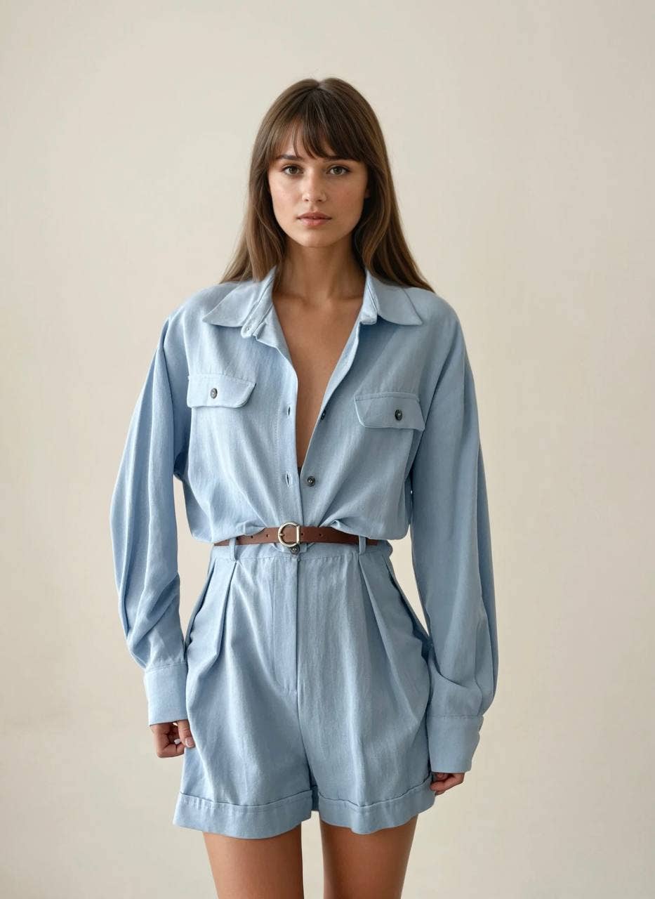 Belted Safari Spring Overalls - Relaxed Fit