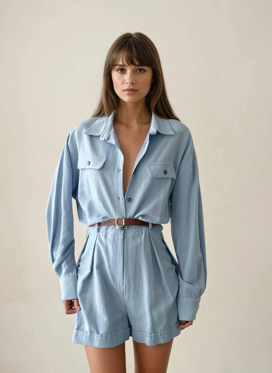 Belted Safari Spring Overalls - Relaxed Fit