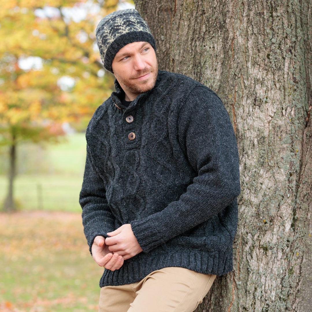 Connery - Cable Knit Wool Pullover Sweater