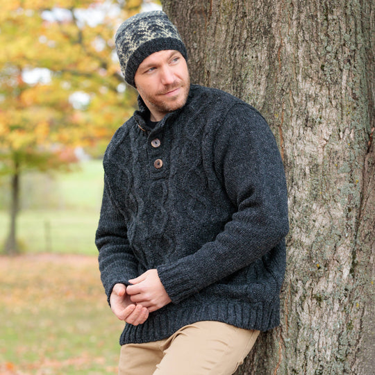 Connery - Cable Knit Wool Pullover Sweater