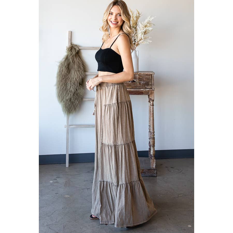 Mineral Washed Wide Leg Pants