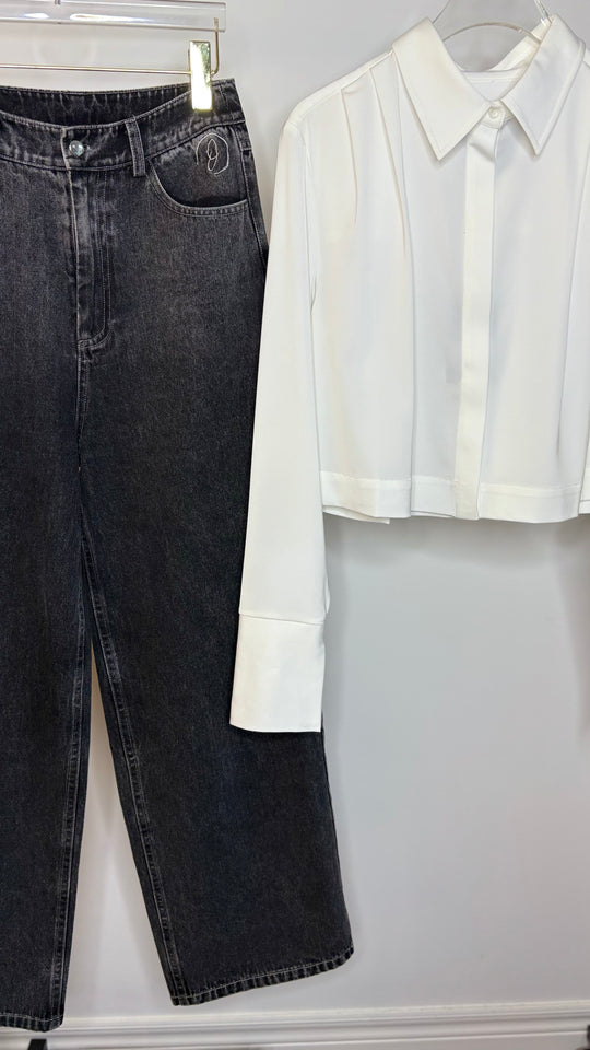 Satin long sleeve shirt