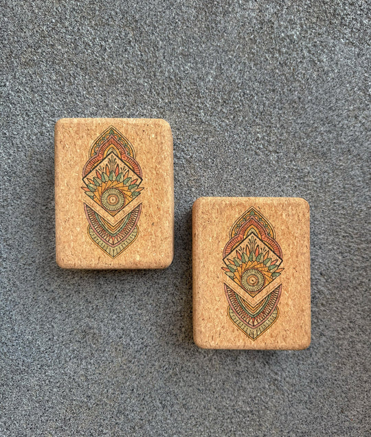Mandala Handstand &amp; Hand Balancing Cork Blocks | 100% Natural