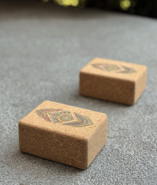 Mandala Handstand &amp; Hand Balancing Cork Blocks | 100% Natural