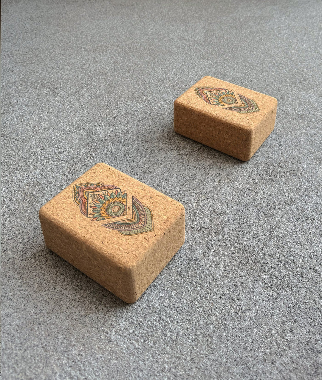 Mandala Handstand &amp; Hand Balancing Cork Blocks | 100% Natural