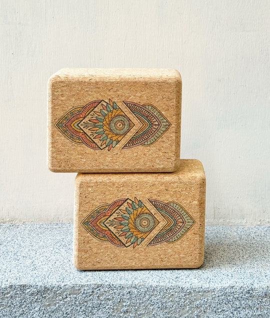 Mandala Handstand &amp; Hand Balancing Cork Blocks | 100% Natural