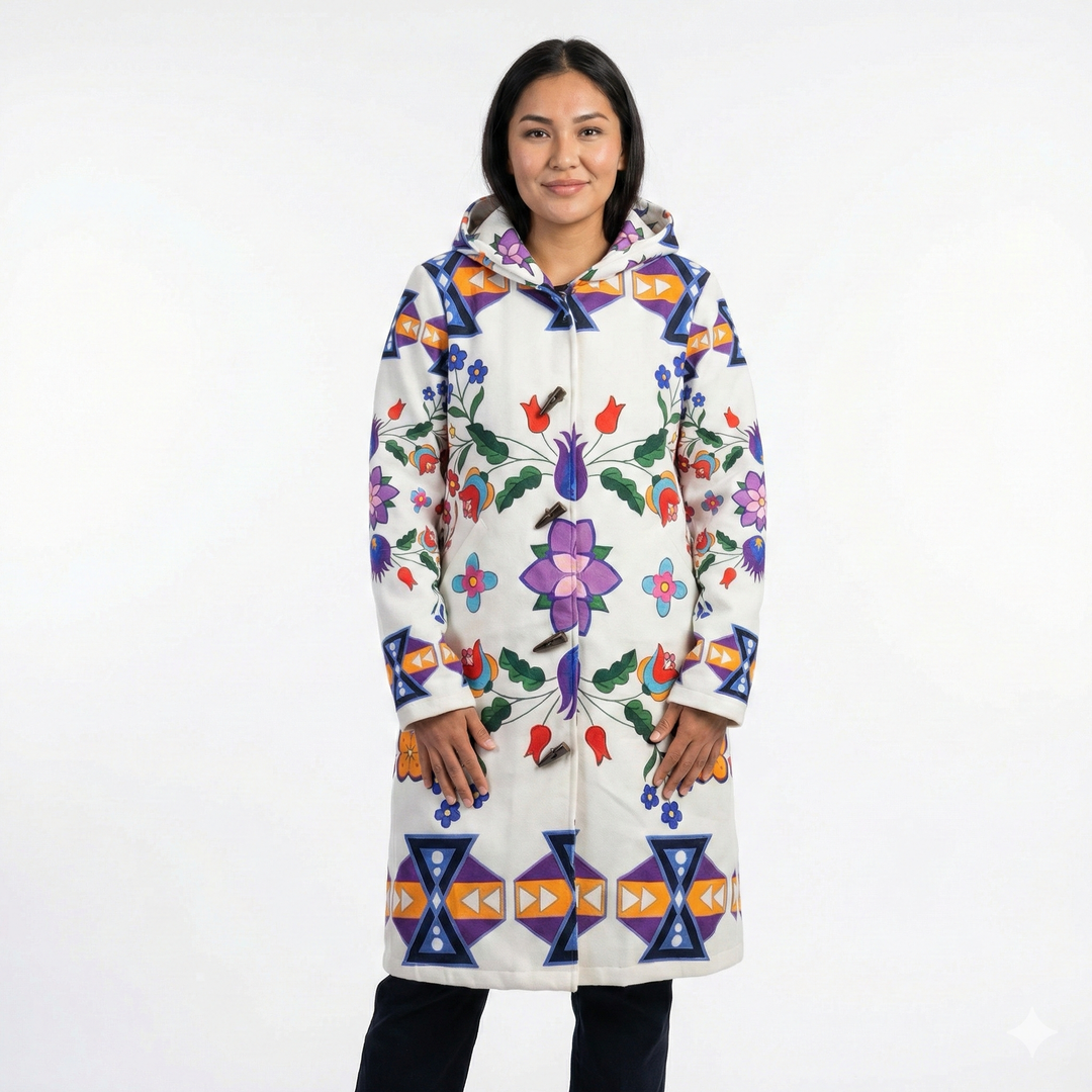 Arctic Flowers Long Coat