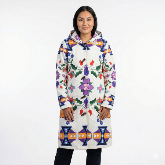 Arctic Flowers Long Coat