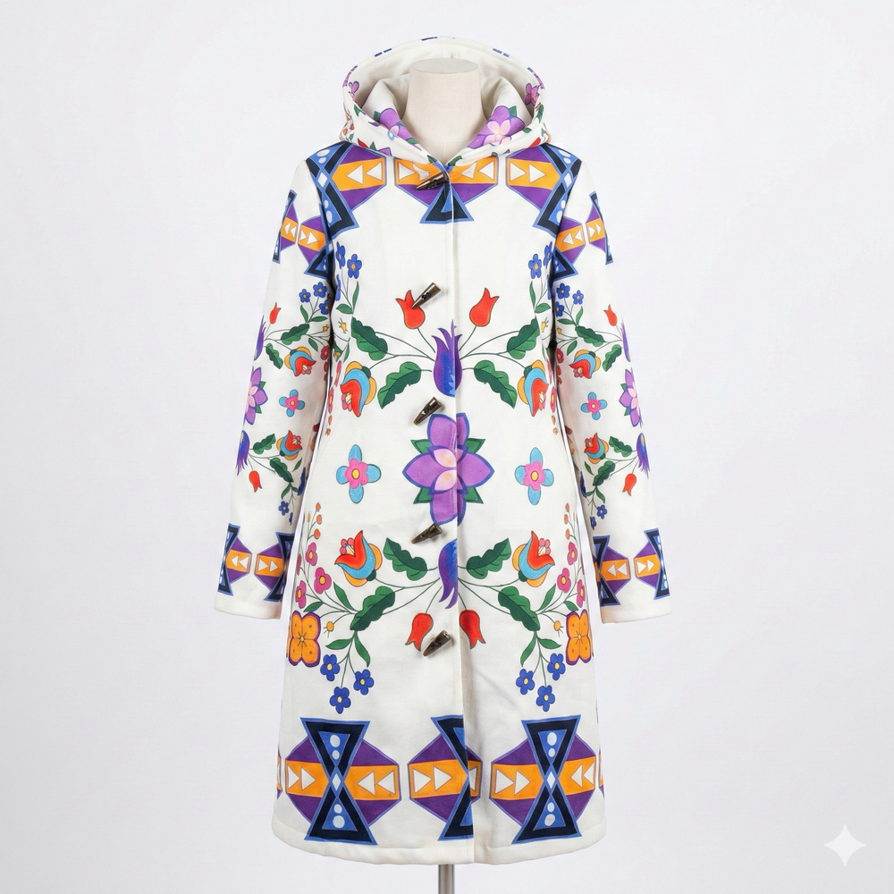 Arctic Flowers Long Coat