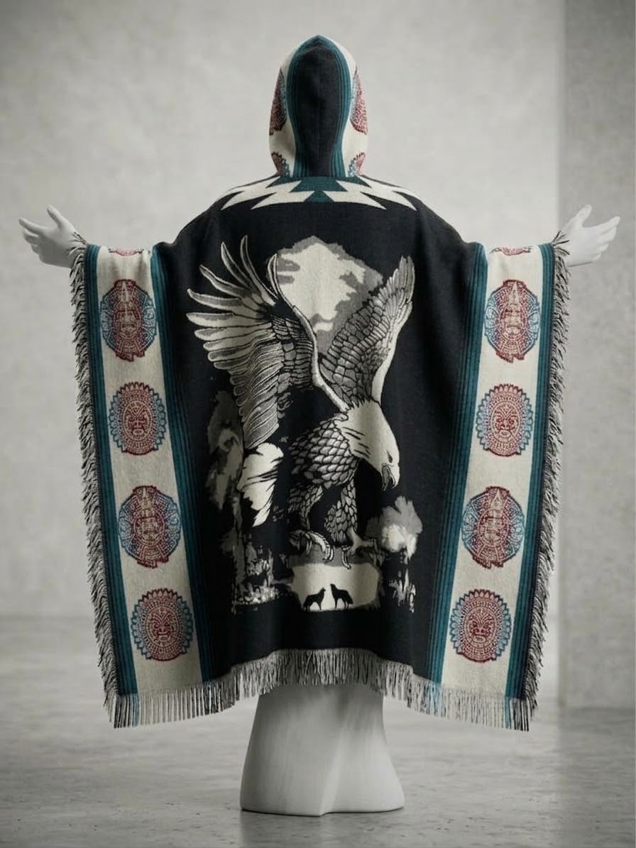 Hunting Eagle HandMade Wool Poncho