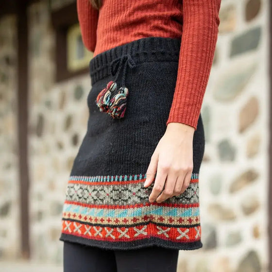 Kirstin Wool Knit Skirt with Nordic Fair Isle pattern