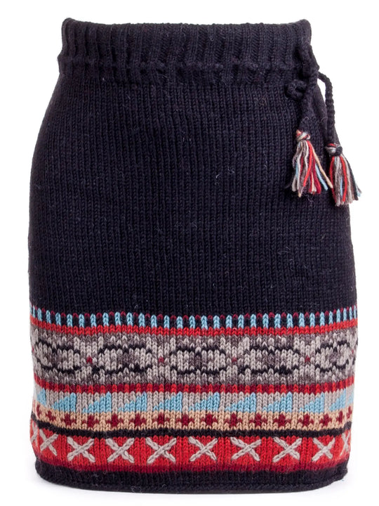 Kirstin Wool Knit Skirt with Nordic Fair Isle pattern