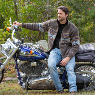 Austin Western Zip Cardigan - Hand Crafted Pure Wool Sweater - UNISEX