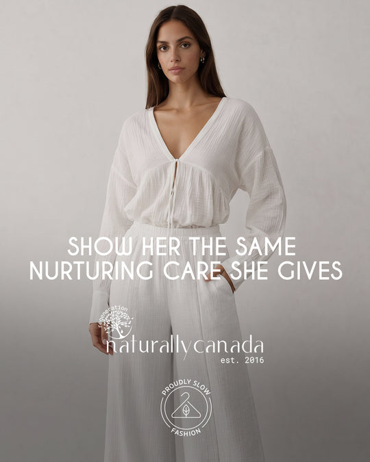 V-neck Muslin Relaxed Top with Romantic Long Sleeves