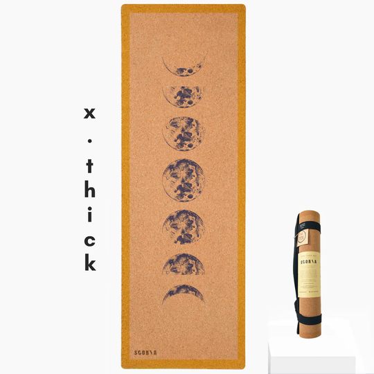 X-Thick Moon Phases Cork Yoga Mat | 6MM