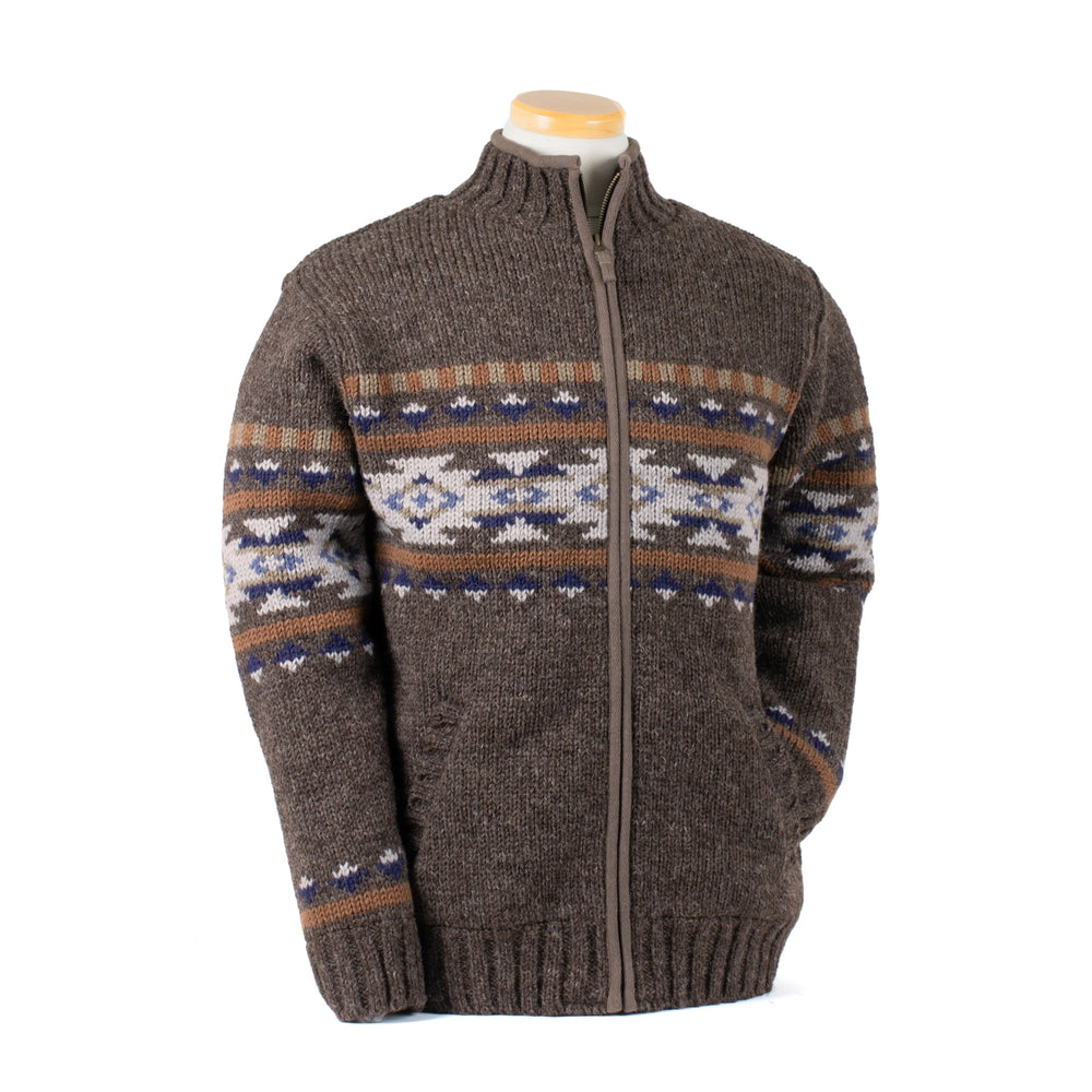 Austin Western Zip Cardigan - Hand Crafted Pure Wool Sweater - UNISEX