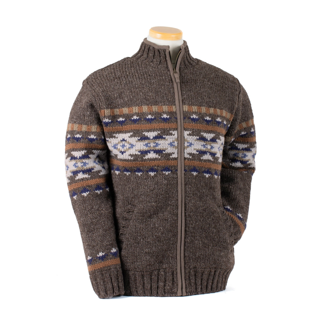 Austin Western Zip Cardigan - Hand Crafted Pure Wool Sweater - UNISEX