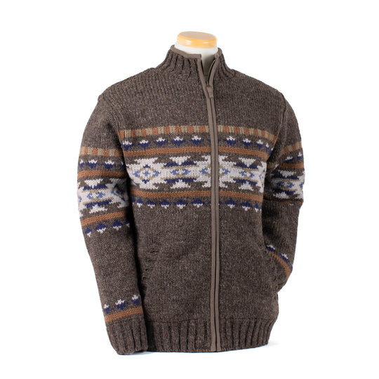 Austin Western Zip Cardigan - Hand Crafted Pure Wool Sweater - UNISEX
