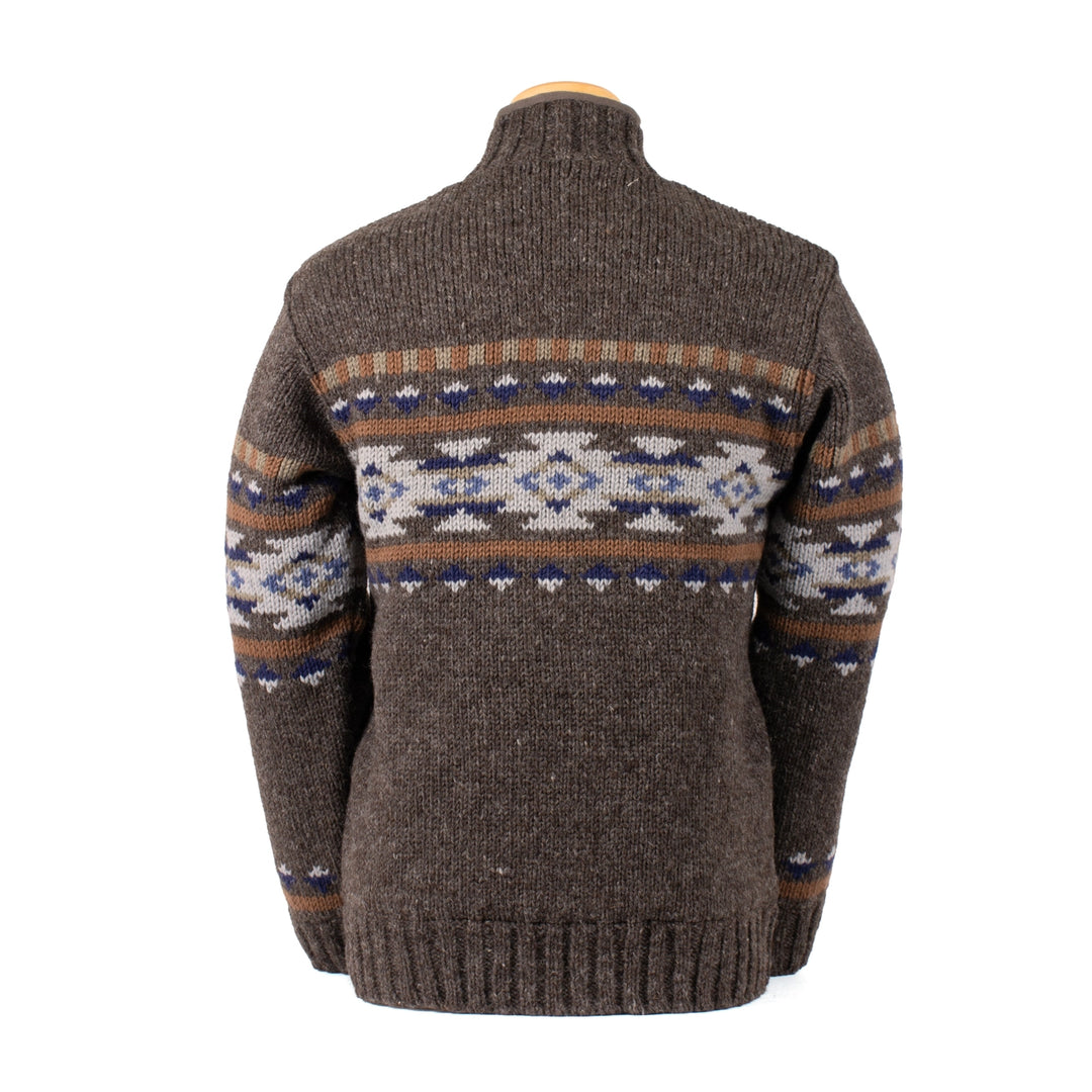 Austin Western Zip Cardigan - Hand Crafted Pure Wool Sweater - UNISEX