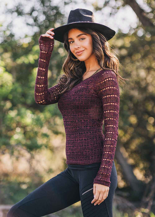 Niobe Sweater in Hemp & Cotton "Lace" Knit