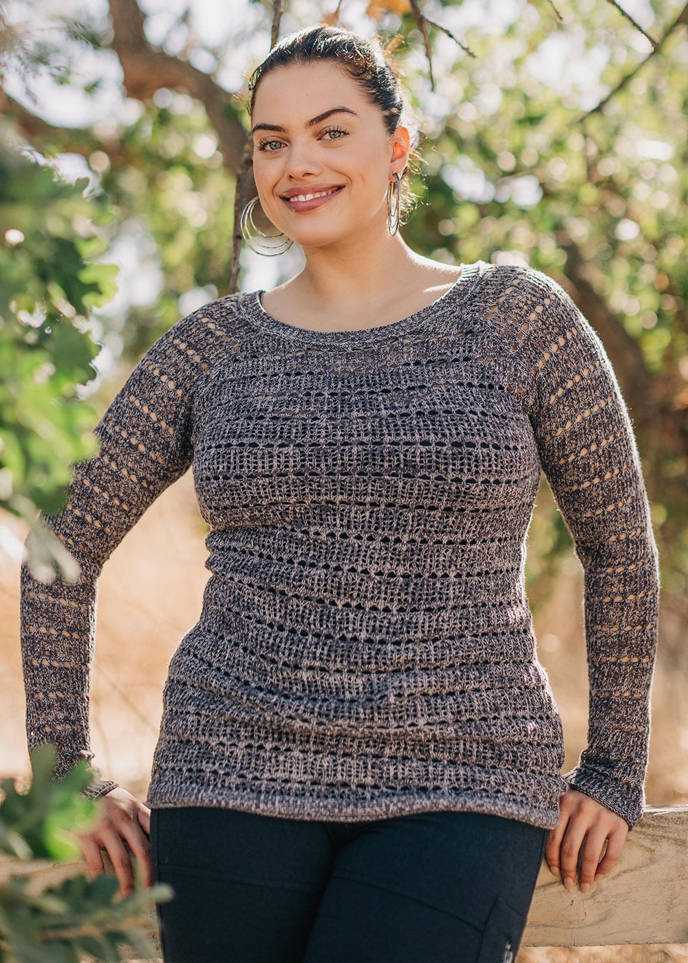 Niobe Sweater in Hemp & Cotton "Lace" Knit